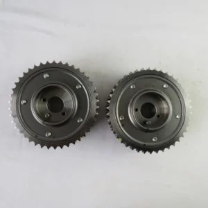 A set of intake timing gears for the Mercedes-Benz 272 engine, left and right.